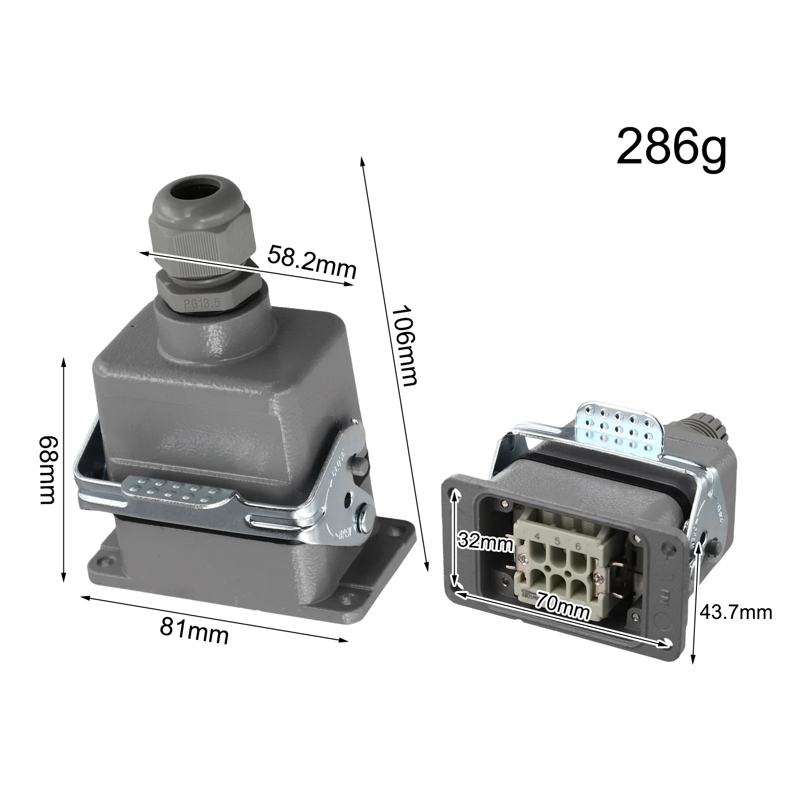 Heavily Reinforced Industrial Connectors With 6 Pins Designed For Maximum Reliability Under Stressful Conditions