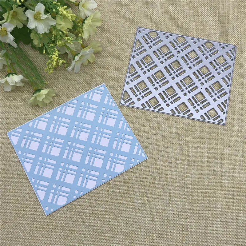 Antique Hollow Out GridMetal cutting dies  mold Round hole label tag Scrapbook paper craft knife mould blade punch stencils dies