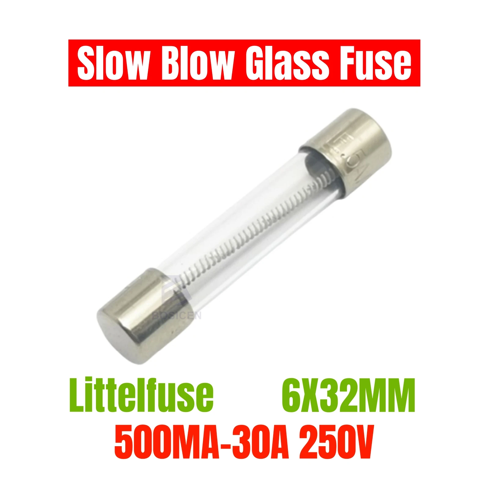 5PCS LF 313 Time Lag Slow Blow Glass Fuse 6x30 6x32MM 250V 250MA 0.5A 1A 1.5A 2A 2.5A 3A 4A 5A 6A 7A 8A 10A 12A 15A 20A 25A 30A