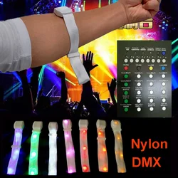 DMX RGB Nylon,Silicone,TPU, LED Flash Wristbands, With 33 Key Digital Remote Control,Radius 500m, For Party Event, 150 PCs/Lot