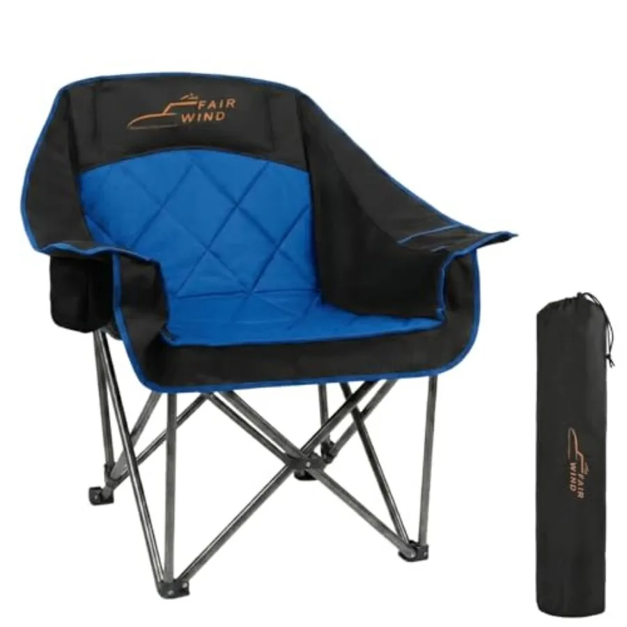 

Oversized Padded Camping Chair Heavy Duty Quad Fold Arm Chair Portable for Outdoor - Support 500LBS
