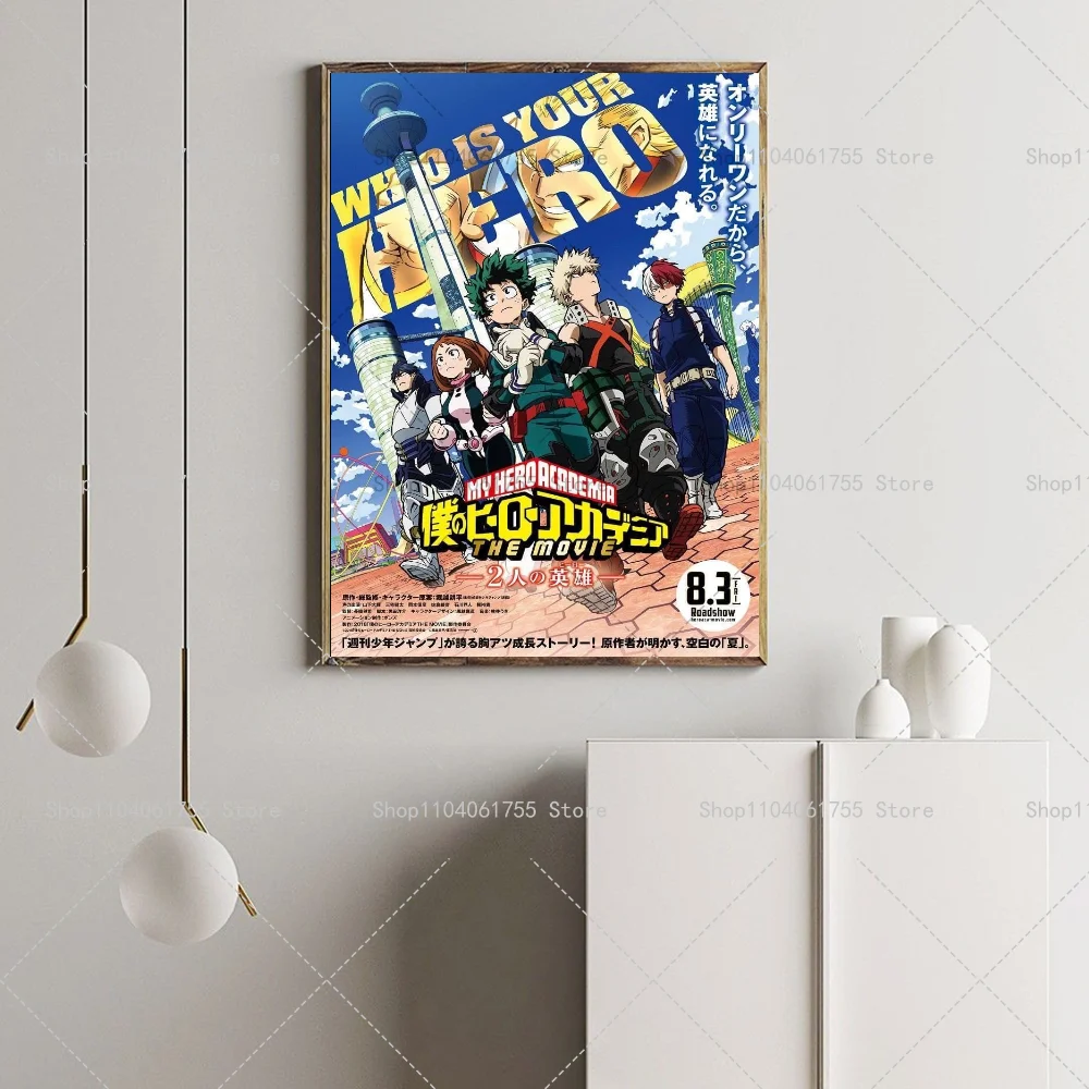 1 قطعة My Hero Academia ملصق فني ذاتي اللصق مقاوم للماء ورق ملصق مقهى بار غرفة جدار ديكور