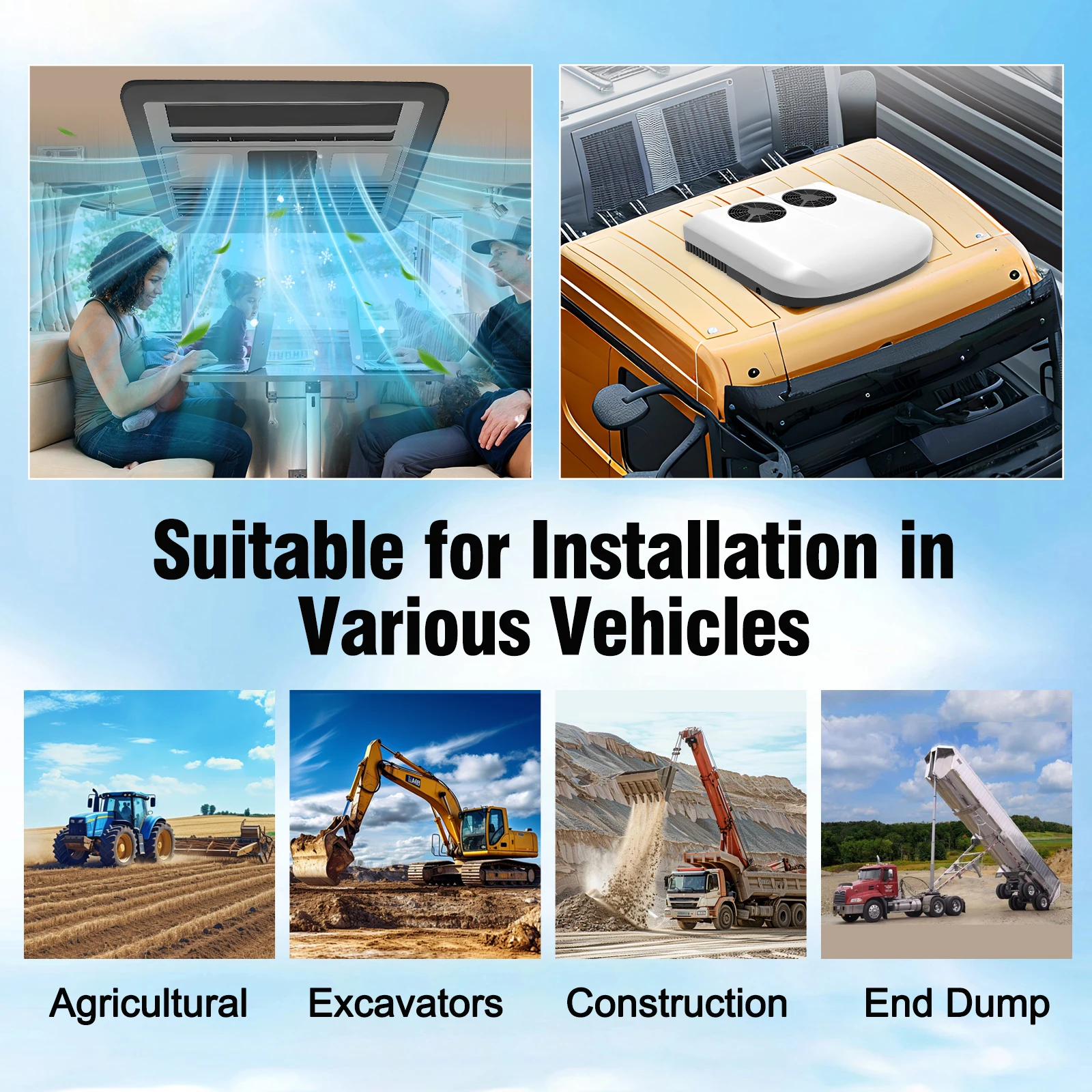 Treeligo 12 فولت 8500BTU مكيف هواء كهربائي رائع RV على السطح مواقف السيارات التيار المتناوب لشاحنة متنقل حافلة قارب شاحنة تخييم طاقة جديدة #6