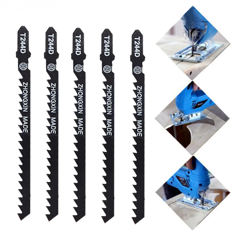 5pcs/lot T144D/T244D 74mm High Carbon Steel Jig Saw Set Fast-Cutting Reciprocating Jigsaw Blade For Wood Board Plastic Cutting