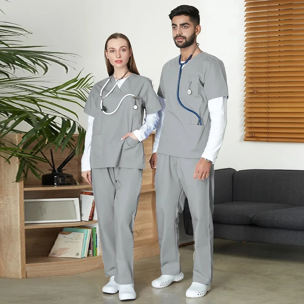 

Pet Shop Veterinary Work Medical Uniform Set Unisex Dental Clinic Clinical Nurse Two-piece Wholesale High-quality Scrubs Clothes