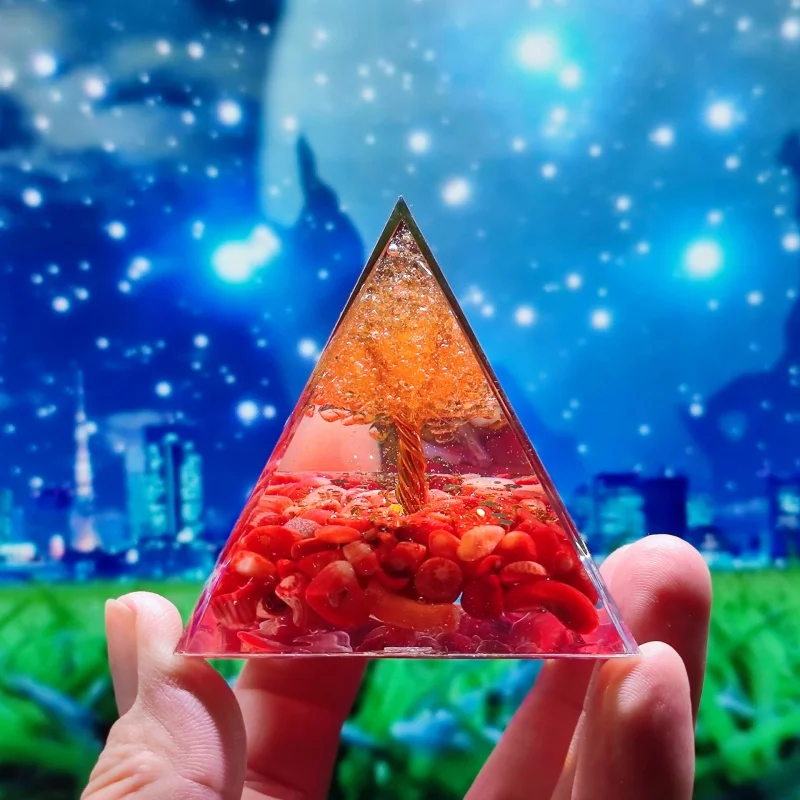 Ogen Energy Tree of Life Pyramid Home Crafts Resin Decorations Desktop Decoration Dream Come True