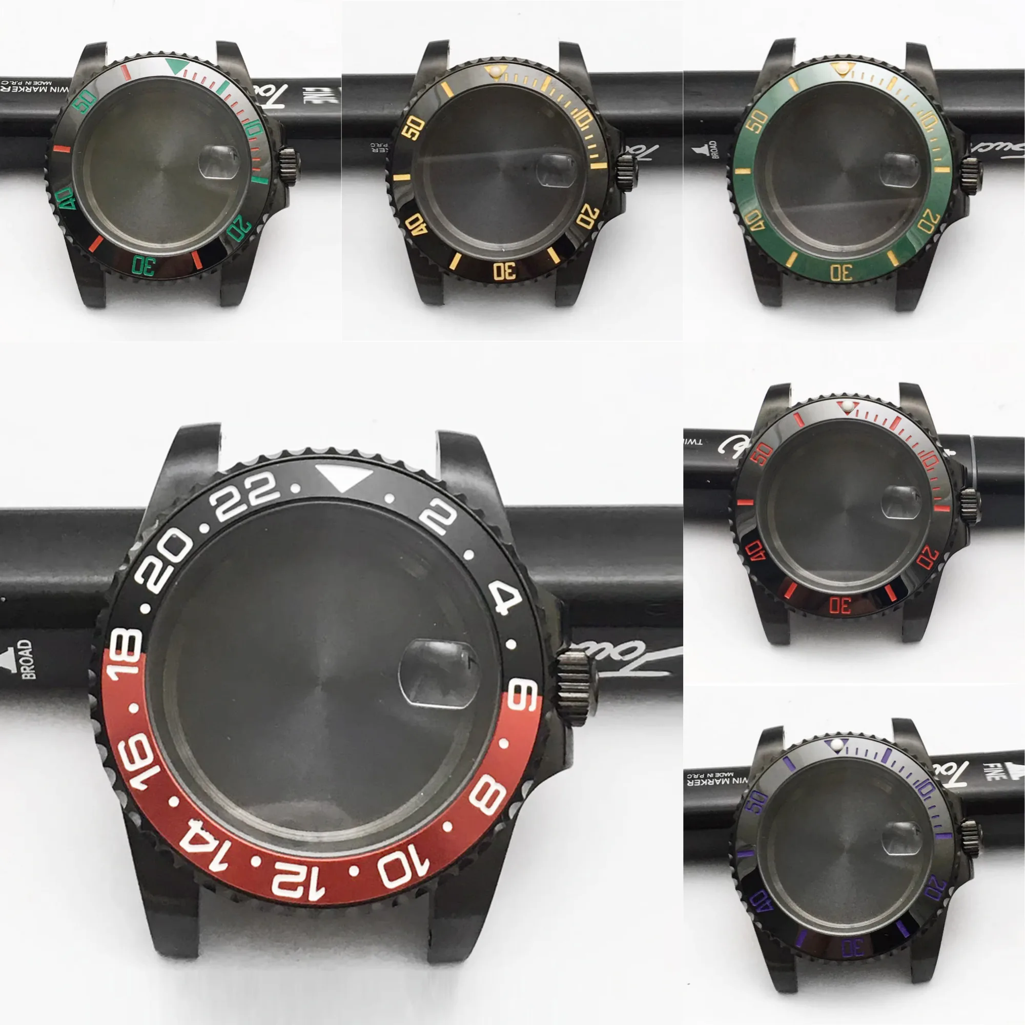 40mm classique affaires noir plongeur hommes montres automatique NH35 8215 boîtier de mouvement montre de mode décontractée pour hommes