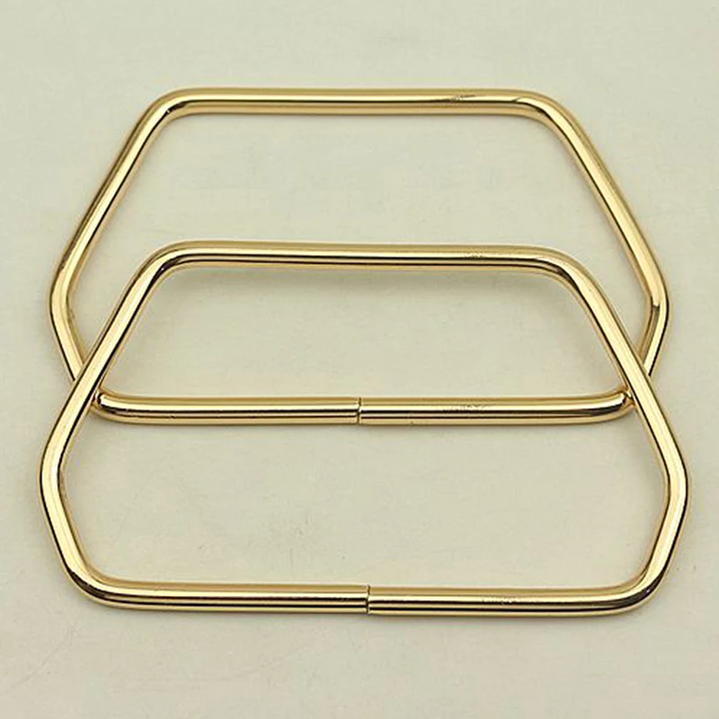 11.7CM Hexagonal Trapezoid Metal Handle For Handbags DIY Bag Accessory Bag Strap Gold Silver Purse Frame Luggage Hardware