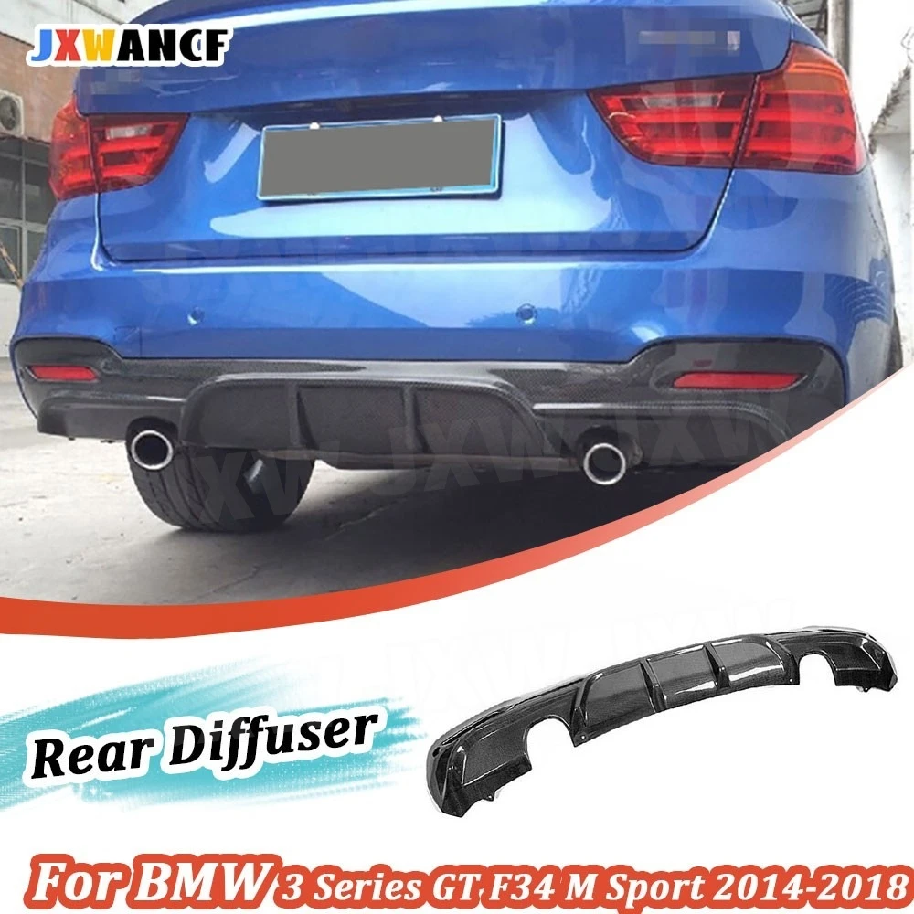 

JXWANCF Carbon Fiber Rear Diffuser for BMW 3 Series GT F34 M Sport Bumper 4-Door 2014-2018 FRP MP Style Back Bumper Lip Spoiler