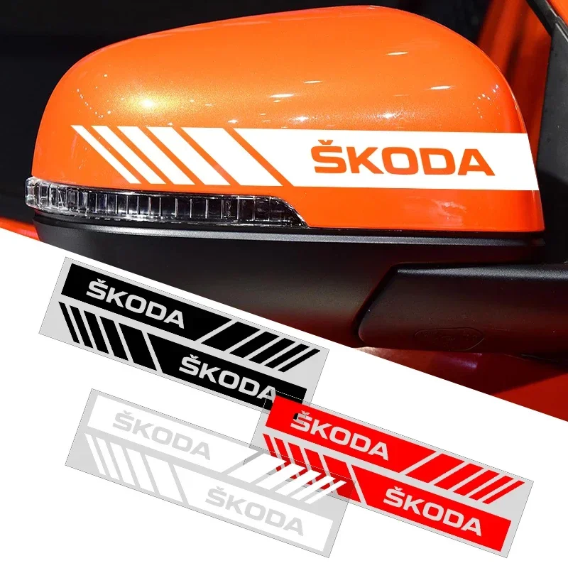 Pegatina para espejo retrovisor de coche, película para el cuerpo, dispositivo DIY para coche Skoda Superb Fabia Octavia Rapid Superb Yeti Kamiq Scala Karoq