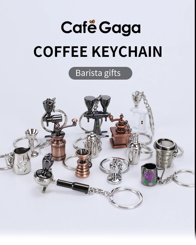 Kaffee Keychain Latte Pulver Hammer Boden Griff Cafe Bar Kleine Anhänger Souvenir Kreative Kaffee Espresso Zubehör Geschenke – Detail 1