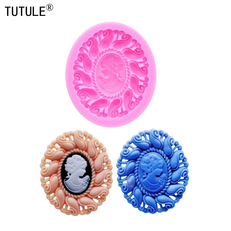 cameo vintage beauty head diy base tray accessories silicone moulds vibrator epoxy flexible polymer clay moulds chocolate moulds