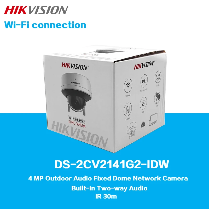 HIKVISION 4MP Outdoor Audio Fixed Wireless Dome Network Camera DS-2CV2141G2-IDW Support Two-way Audio