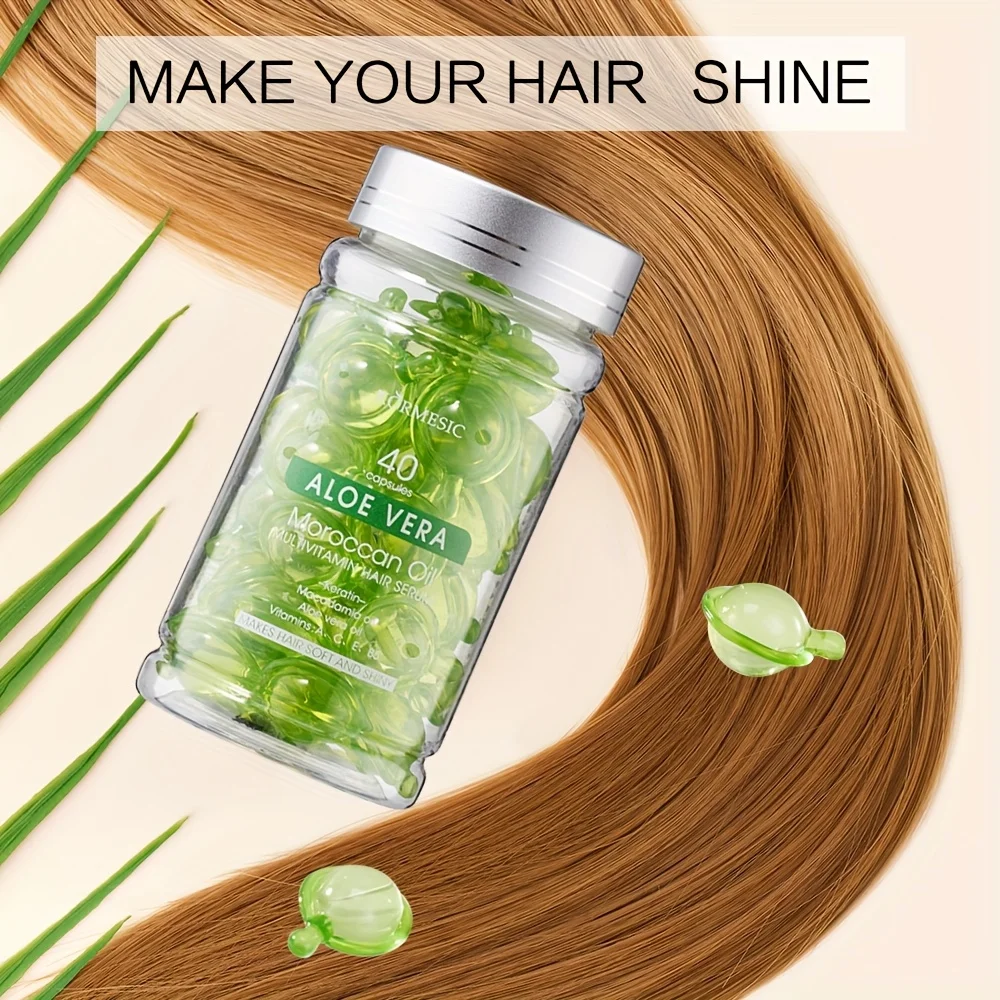 الألوة جوهر الزيت المغربي للعناية بالشعر كبسولة زيت جوهر، جوهر الترطيب