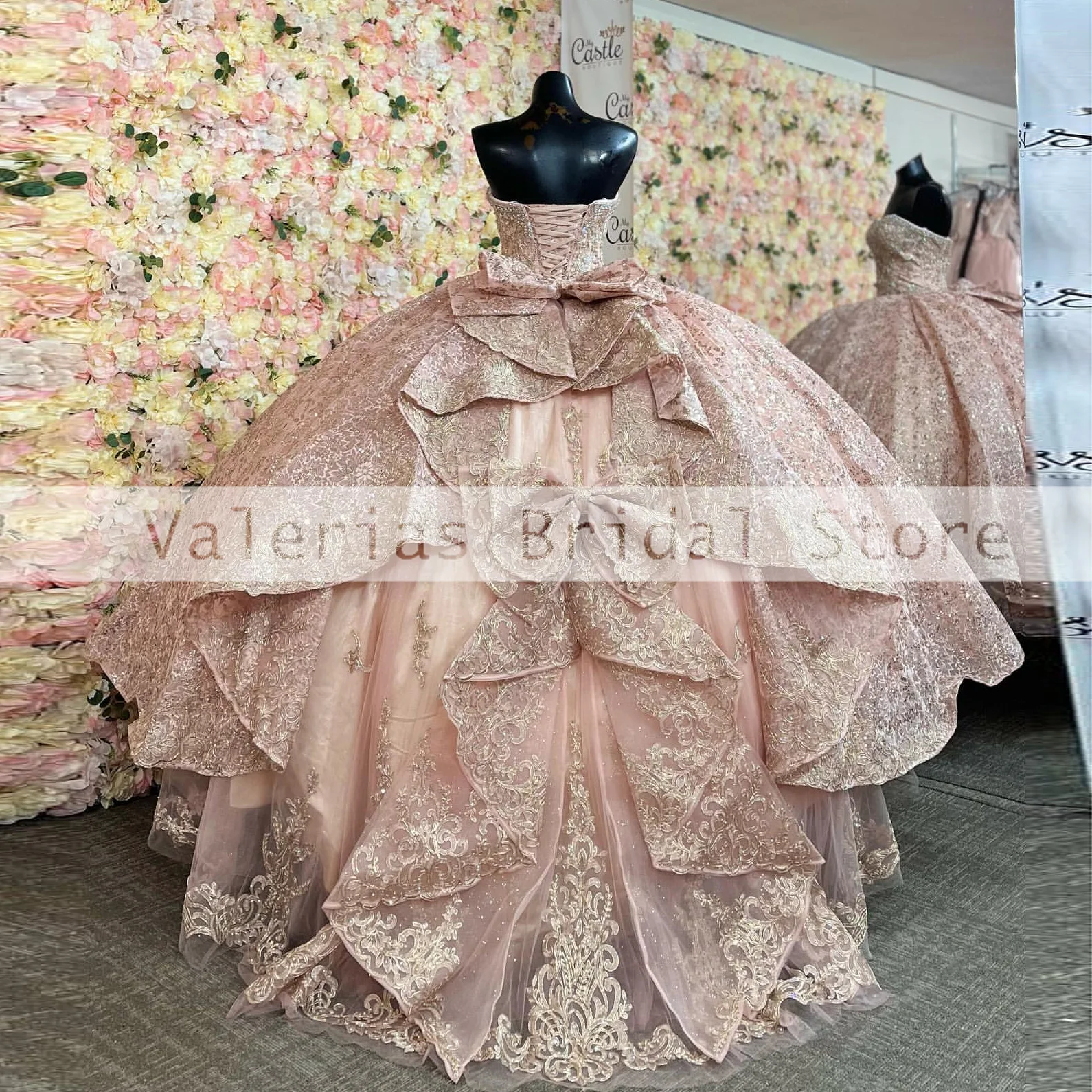 Vestido De quinceañera De princesa rosa brillante, Vestido De baile con lazo con lentejuelas y cristales, Vestido De graduación dulce 16, Vestido De 15 quinceañera personalizado