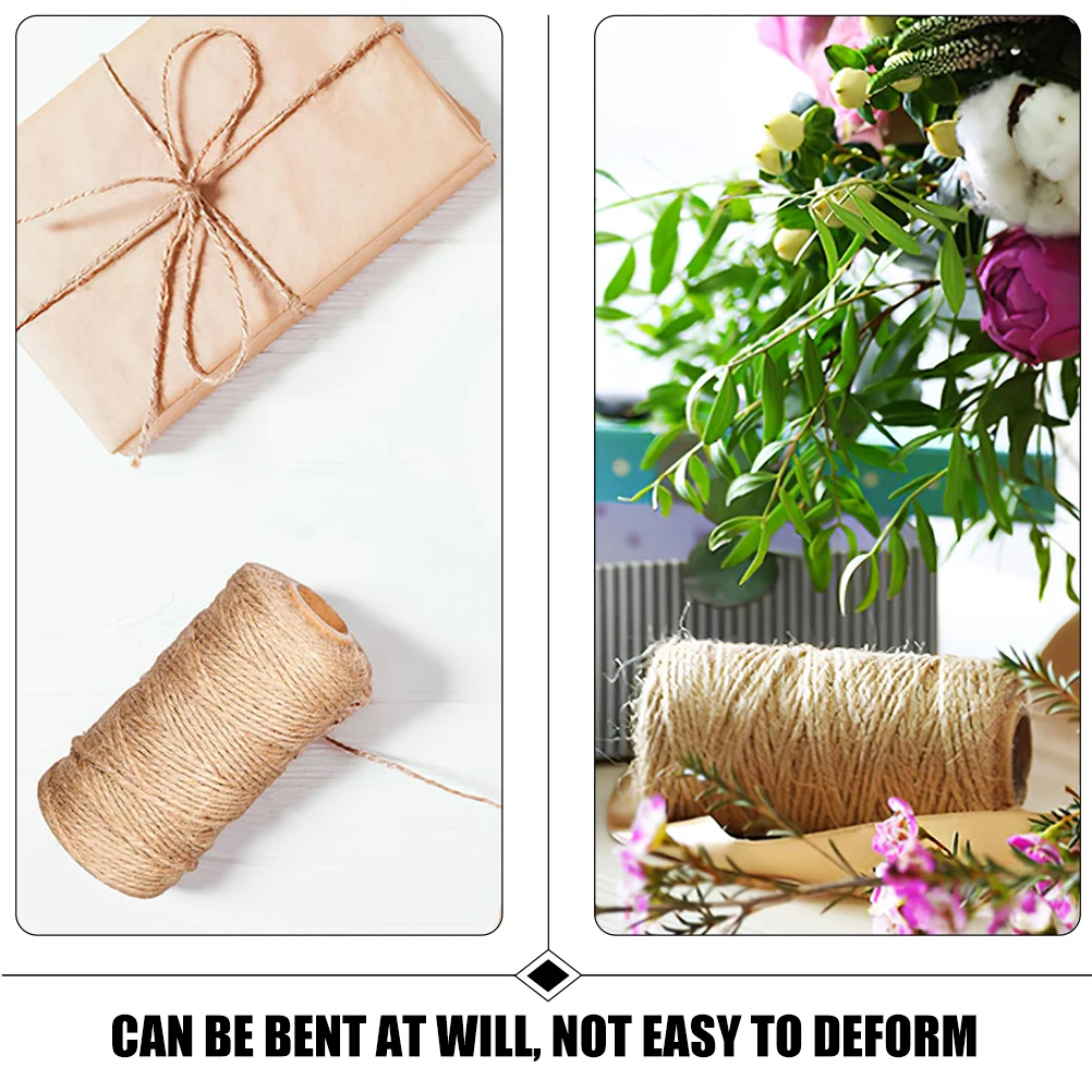 

200M Jute String Natural Hemp Rope Garden Twine Natural for Crafts DIY Material Brown Garden Heavy Duty Decor Gift Packaging