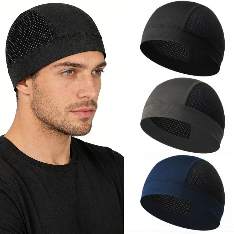 Cycling Motor Helmet Liner Cap Bicycle Bike MTB Headwrap Summer Quick Dry Breathable Mesh Sports Running Beanie Absorb Sweat Cap