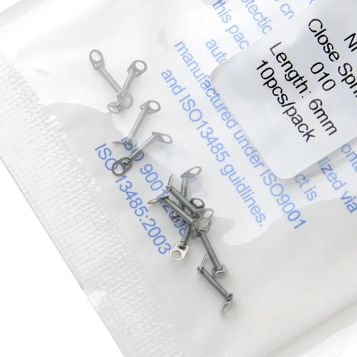 10pcs/Pack AZDENT Dental Orthodontic Close Coil Spring Niti Anterior Teeth Tooth Torque with Big Pull Ring 0.010/0.012*6/9/12mm