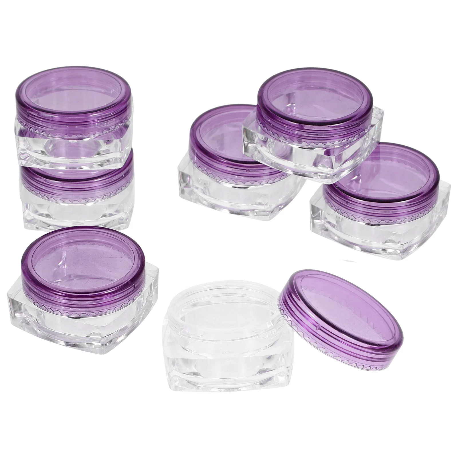 

24 pcs 5g Square Cream Jars with Lid Portable Empty Containers Plastic Refillable Plastic Cream Jar pots storage