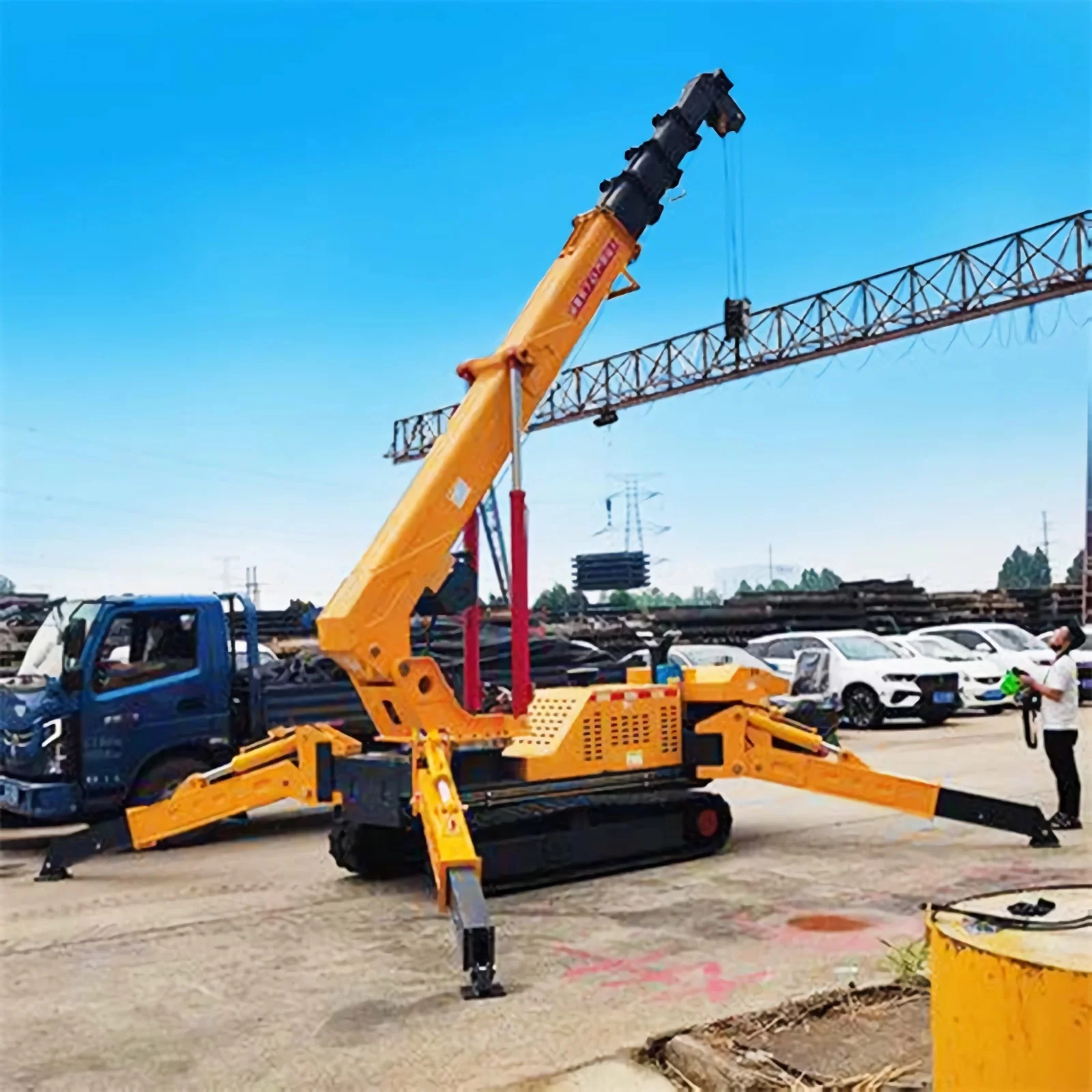 Roof Crane Optional Hanging Baskets Available Mini Spider Crane Telescopic Boom Crawler Crane