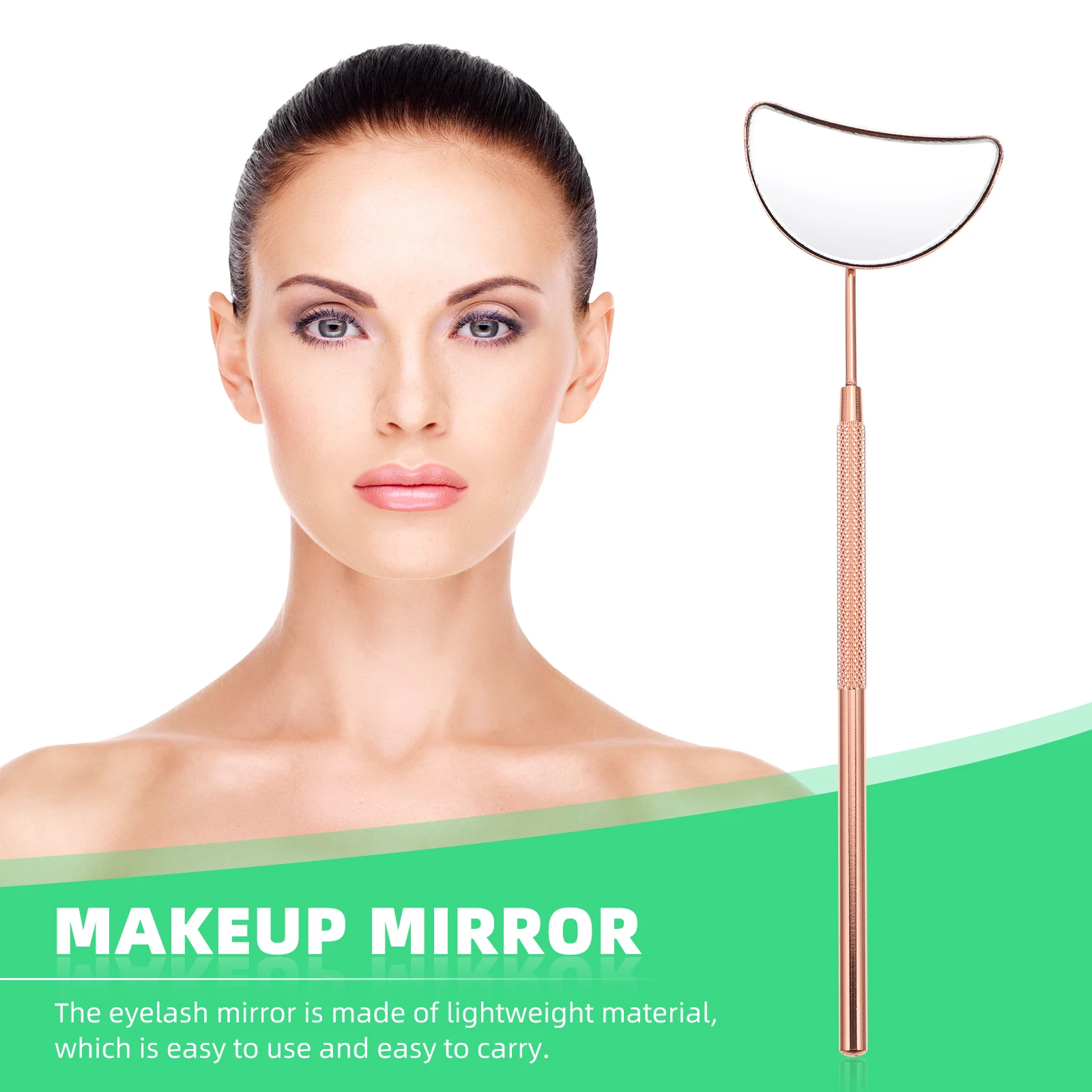 1 szt. Lusterko do rzęs z powłoką przeciwmgielną, kształt półksiężyca, odłączane, przenośne, lekkie, narzędzie do przedłużania rzęs, akcesoria kosmetyczne