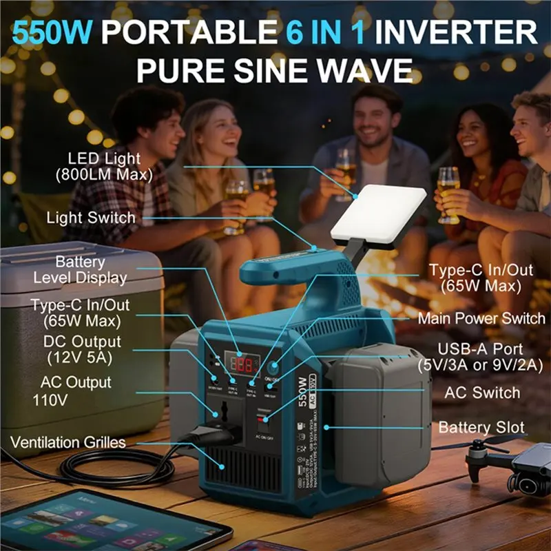 Power Inverter F 550W Pure Sine Wave Inverter For Makita-B61B