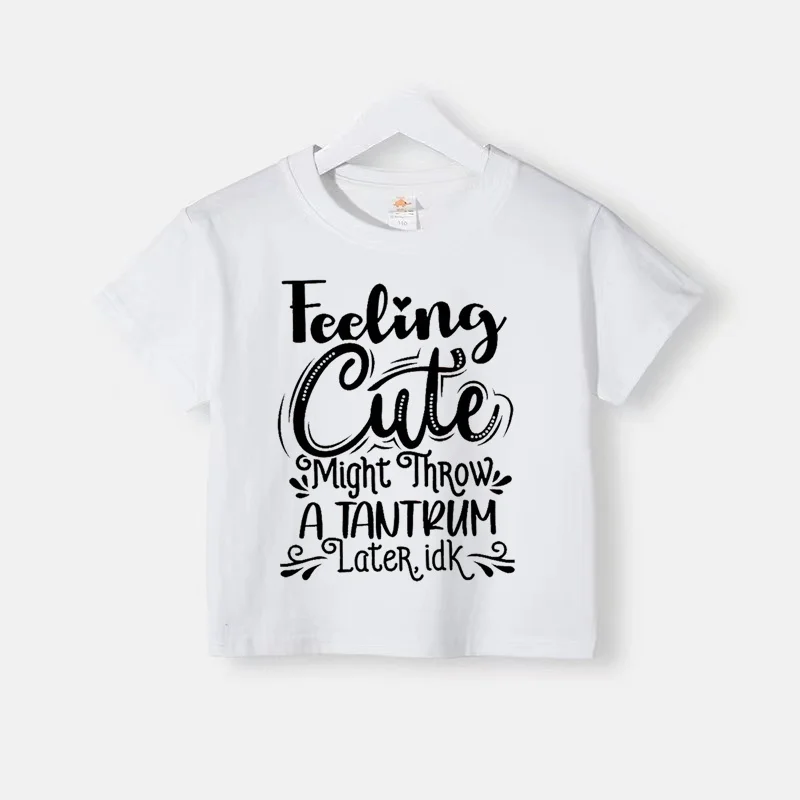 Children's summer short sleeve simple print Baby Baby Sunny casual cotton T-shirt Comfortable boys and girls top cotton T-shirt