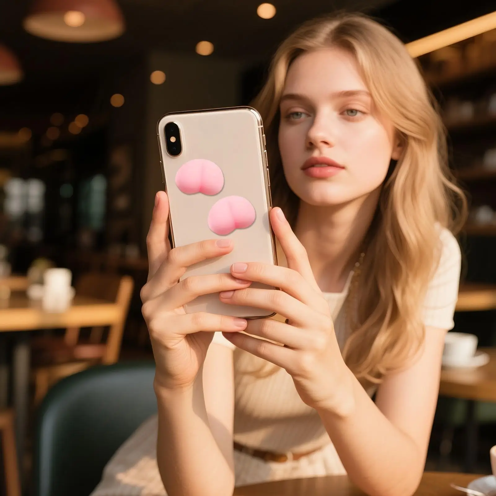 Mini Giocattoli Antistress da Spremere, 20 Pezzi, Forma di Natiche di Pesca, Gadget Sensoriale per Bambini e Adulti, per Casa, Scuola e Studenti