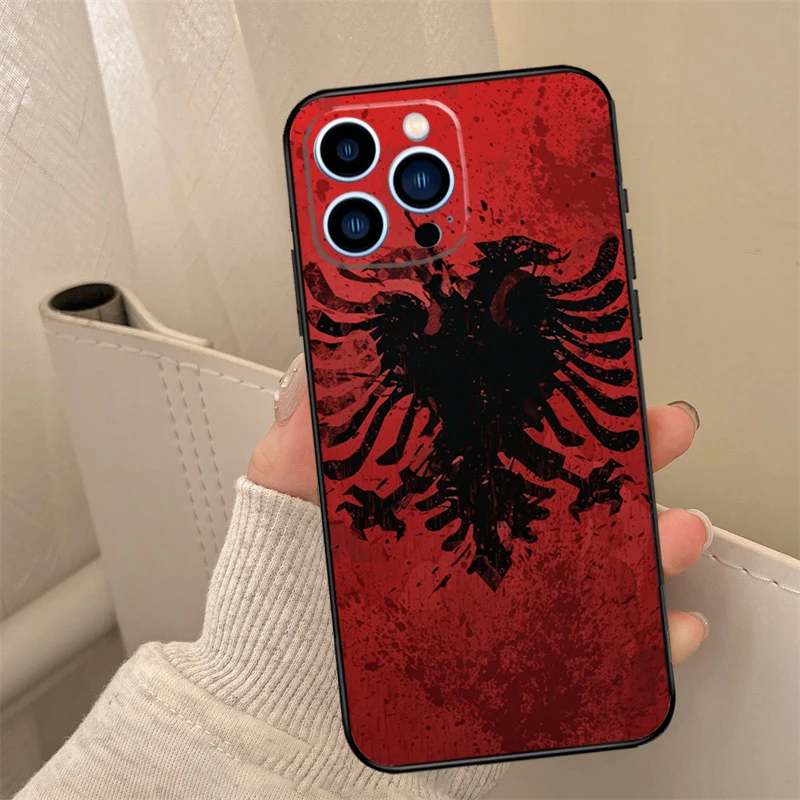 Albania Albanians Flag Phone Case For iPhone 16 15 14 13 12 11 Pro Max XS X XR 7 8 Plus 12 13 Mini Back Cover