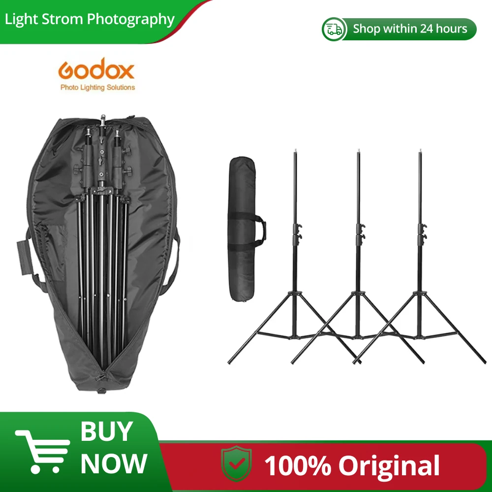 Godox 3 шт., 280 см, 2,8 м, 9 футов, прочная подставка для фонаря с сумкой для переноски 100 см для студийной вспышки Speedlite DE300 DE400 SK300 SK400