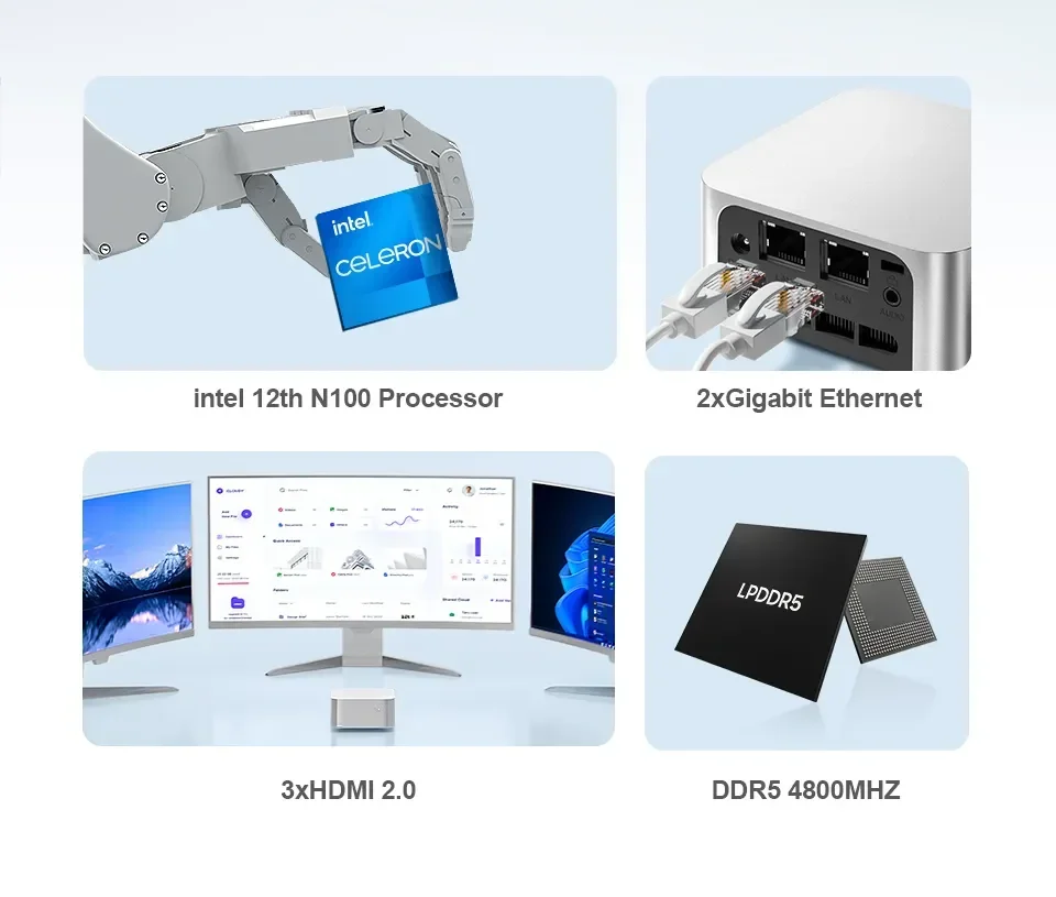 ミニPC Firebat T8 Pro+: Celeron16GB RAM, 256GB FIREBAT T8 Pro Plus Mini PC Intel Celeron N5095 N100 Desktop