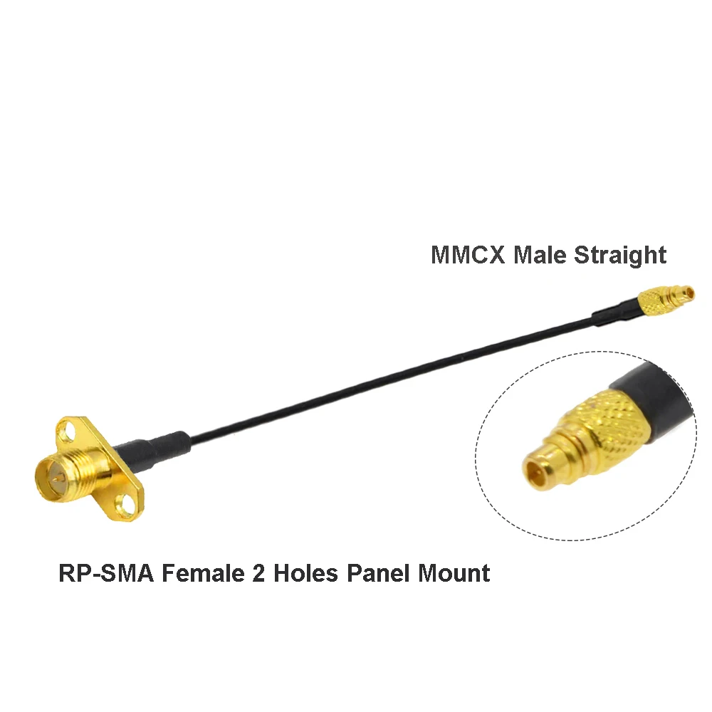 1PCS MMCX to SMA/RP-SMA 암 플랜지 패널 마운트 RF1.37 피그 테일 케이블 FPV 안테나 연장 코드 TBS Unify PandaRC VTX