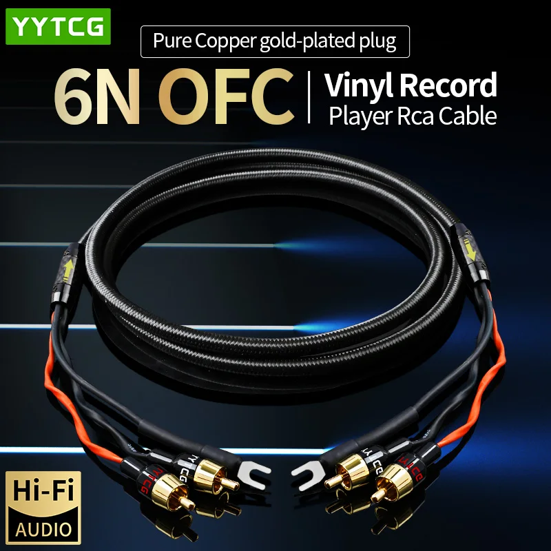 Audio 2RCA Cable With Ground Wire Black Tape Player LP Vinyl Record Player Amplifier Chassis HiFi Vinyl Record Player Cable