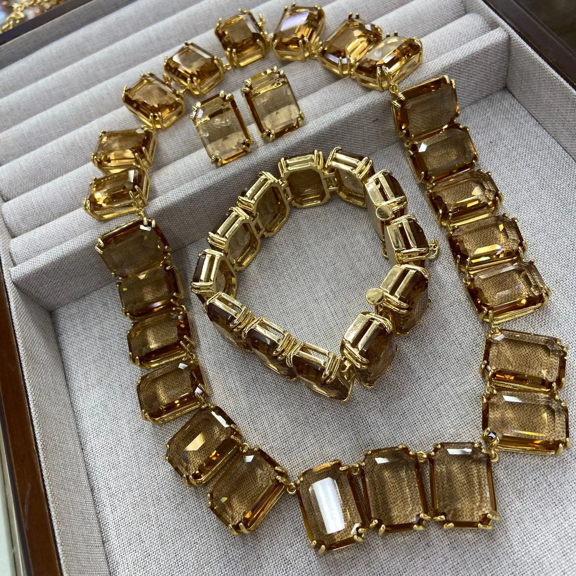 

Женские квадратные серьги-колье с бриллиантами и цирконием, новинка 2025 года, модный съемный регулируемый комплект