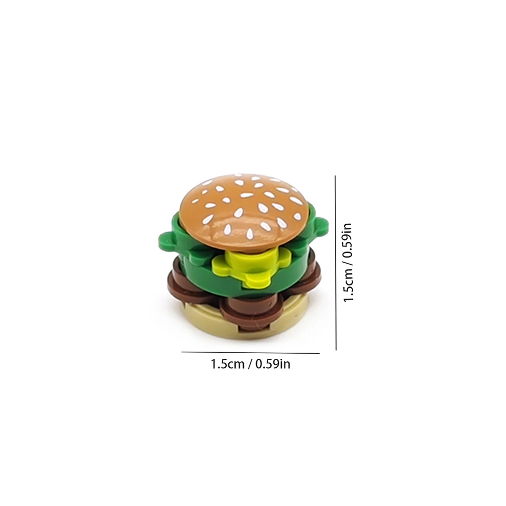 Fast food series MOC building block set - hamburger, French fries, juice DIY assembly toys, suitable for boys and girls to play