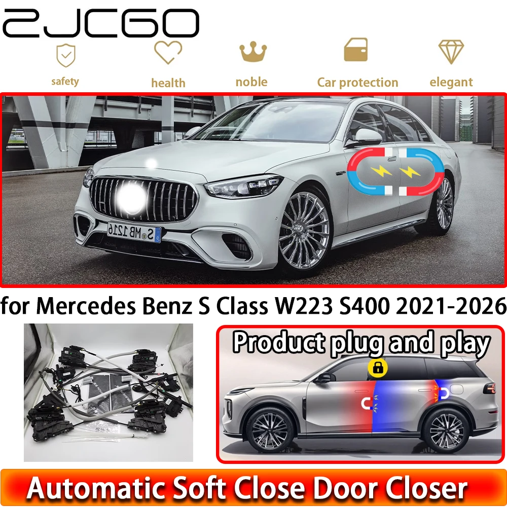 

ZJCGO for Mercedes Benz S Class W223 S400 2021-2026 OEM Soft Close Door Kit Power Closing Latch System Auto Pull Door Easy Close