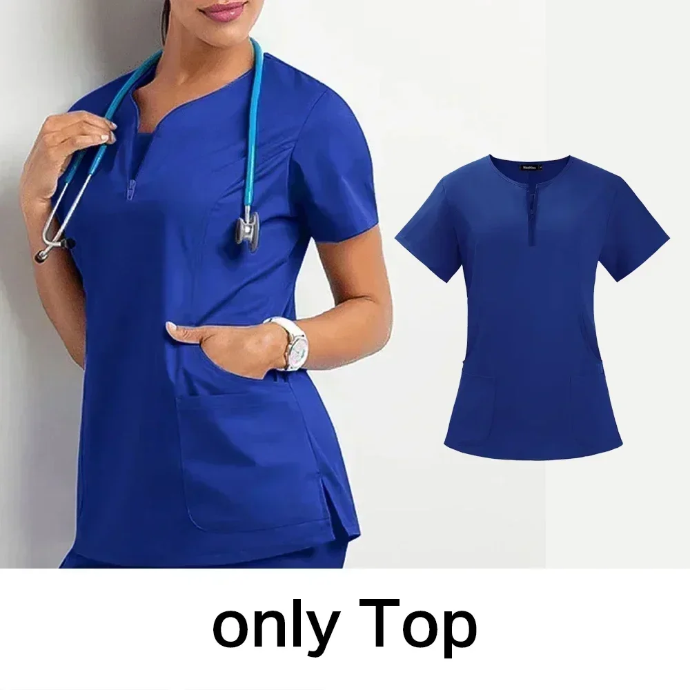 Dental Surgeon Scrubs Separate Hand Wash Suit Set Top Stretch Quick Drying Hospital Nurse Top Clinic Shirt Nurse Scrubs Tops