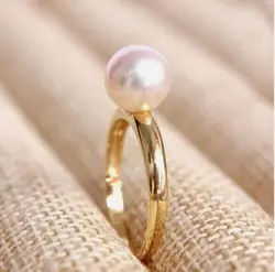 Gorgeous AAAAA 10mm ROUND Genuine Natural South Sea White Pearl Ring 925s