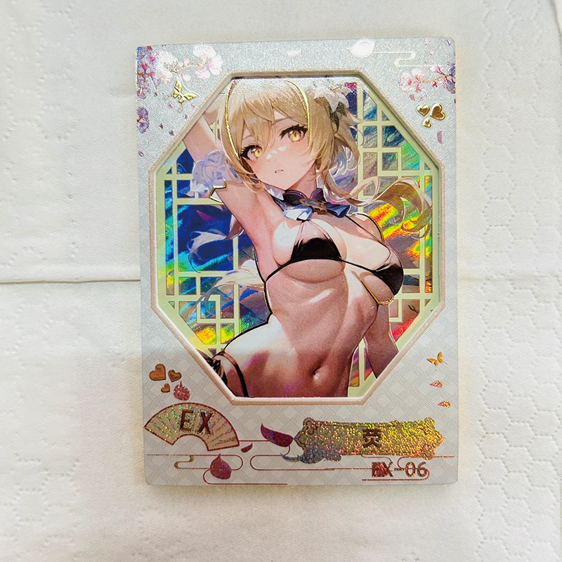 Diario d\'amore serie Ex personaggi Anime Ganyu beelzebu Yoimiya Navya Collection Card abbronzante colore Flash regalo di compleanno di natale