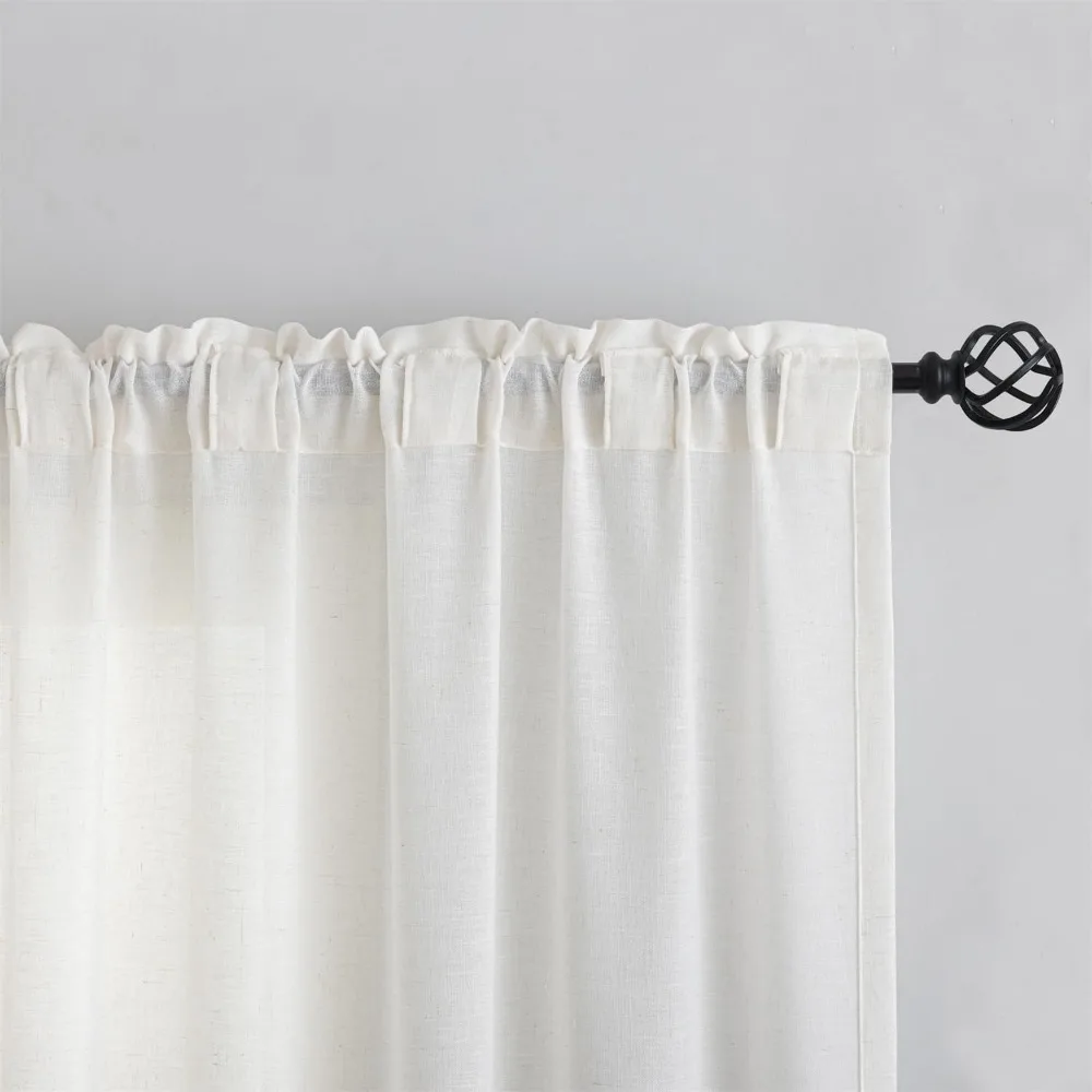 Tende oscuranti termicamente isolate per soggiorno, tende bianche velate solide per uso in camera da letto