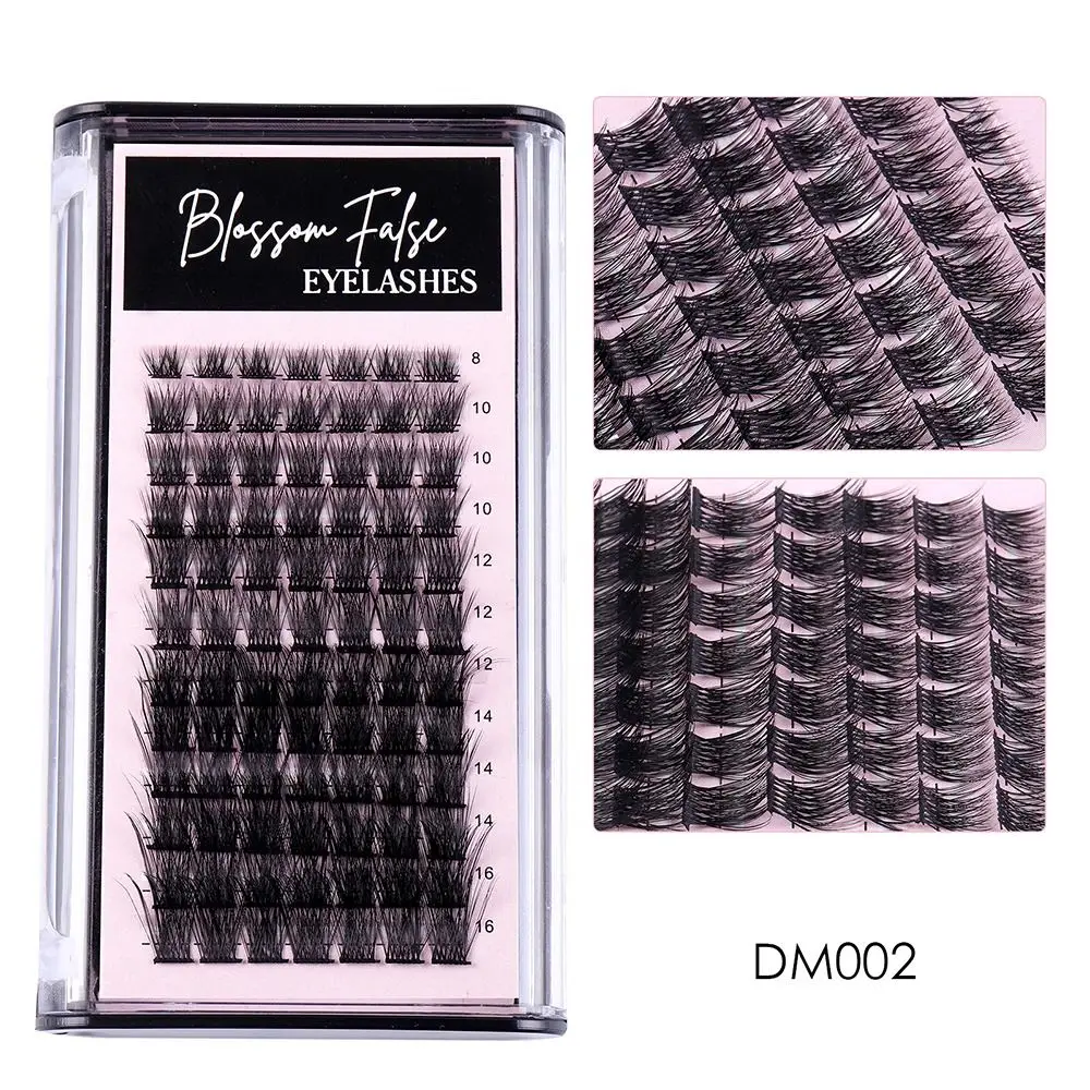 8/10/12/14/16mm DIY Eye Extension 84clusters Black Stem Single Cluster False Eyelashes Slender Dense Long Curl