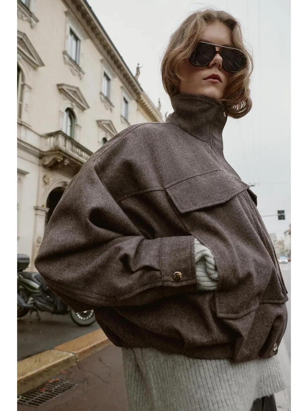 معطف Jaet كاجوال طويل Sve Pilot Jaet للخريف والشتاء للنساء ذو جسم مستقيم من ألياف pe Don Cosite 43% خشب قطن 3... #3