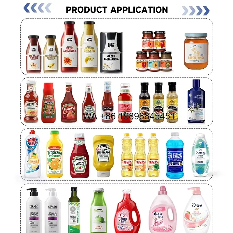 Wmwmnu for Tomato Paste Ketchup Thick Sauce Rotor Pump Filling for Square Round Bottle Jar with Intelligent Touch
