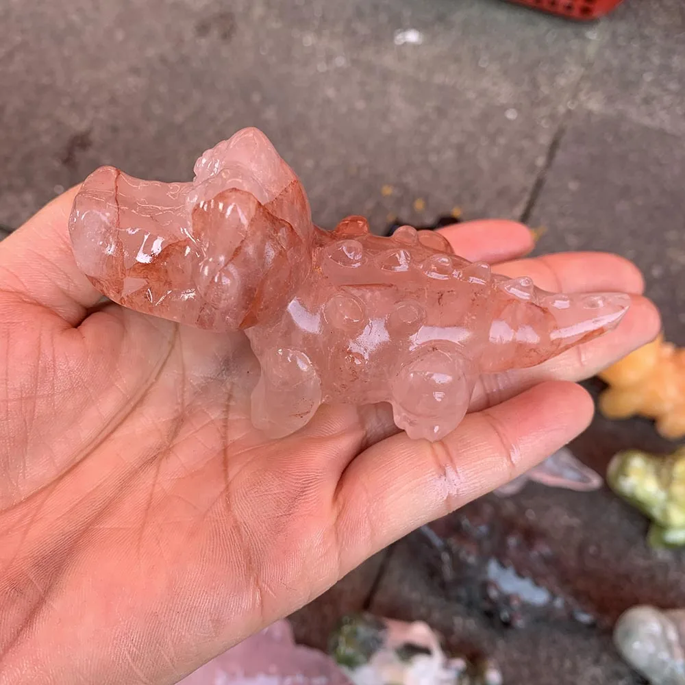 Custom-Natural Jade Crocodile Figurine - Gemstone Alligator Statue Tabletop Decor for Healing and Protection