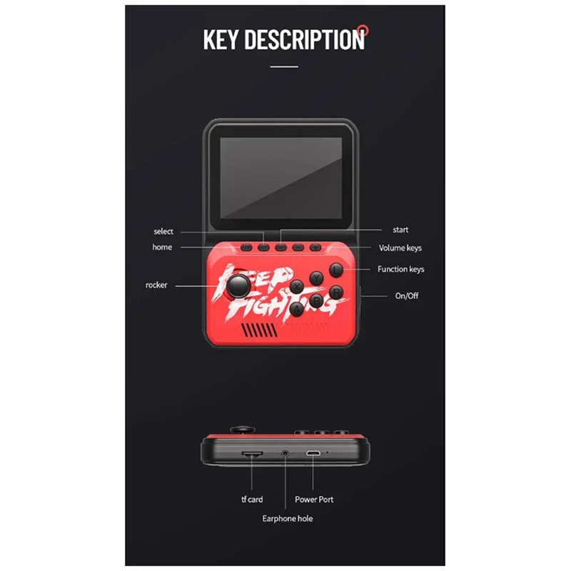 Retro Handheld Game Console 3.5-Inch Screen 6 Large Simulator Joystick Arcade Of Fighters Nostalgia Supports MP3/MP4 Durable -B