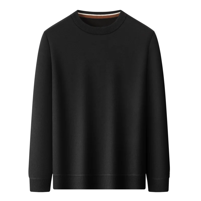Suéteres masculinos pulôver suéter de lã forrado de lã acolchoado malha jumper base camisa de malha inverno pesado