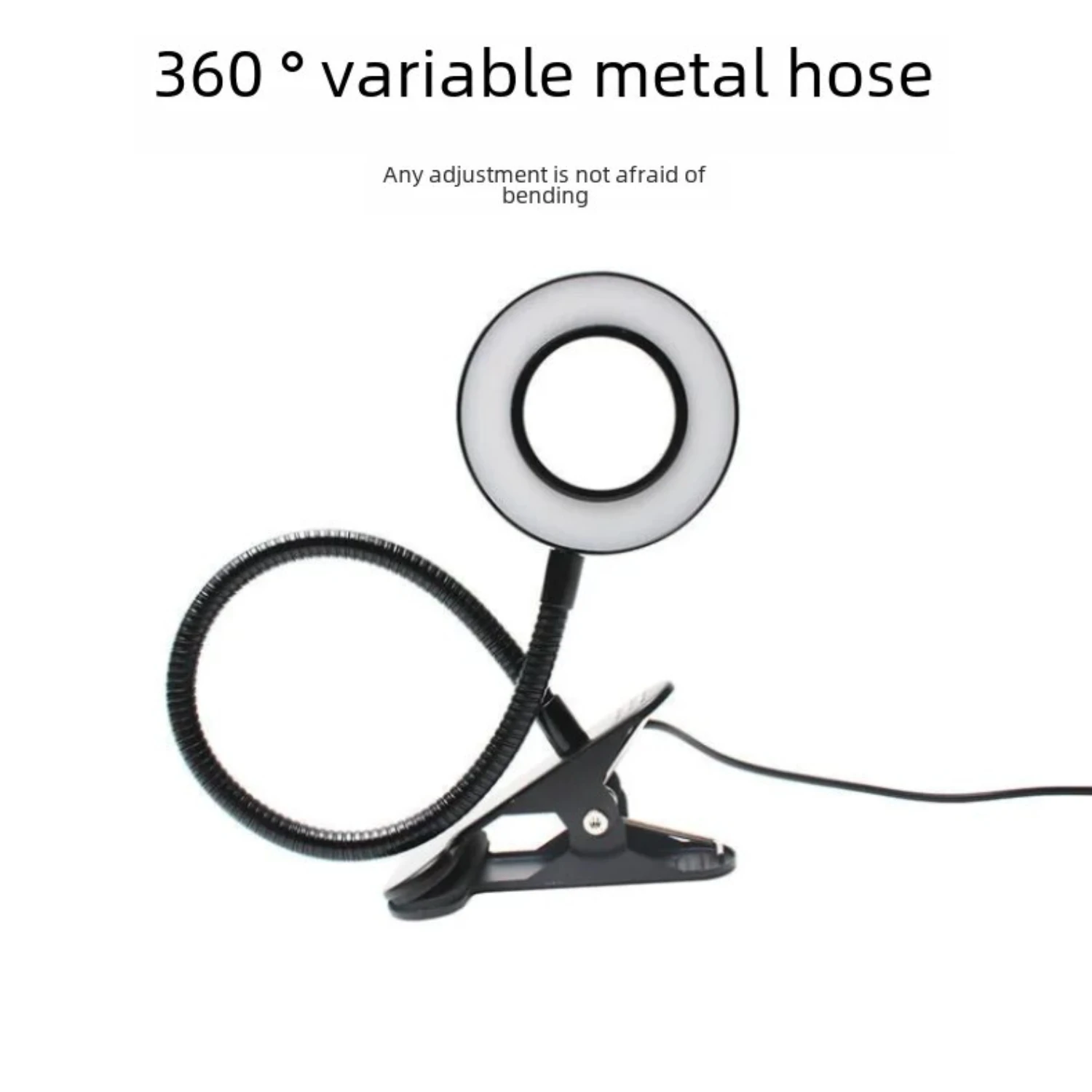 360-Degree Adjustable LED Desk Lamp with USB Clip-On - Modern Metal Shade for Dormitory, Study Desk, Bedside - Sophisticated Add