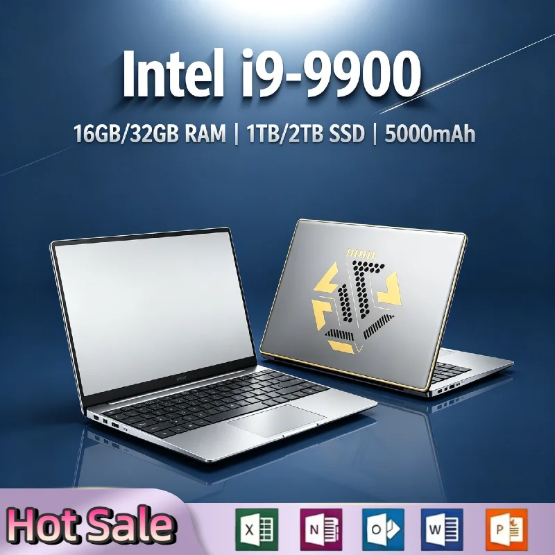 Intel i9 9900 14.1 Inch Laptop 5.0GHz Turbo 16GB RAM 2TB SSD UHD 630 8C 16T Mobile Workstation Gaming Pro