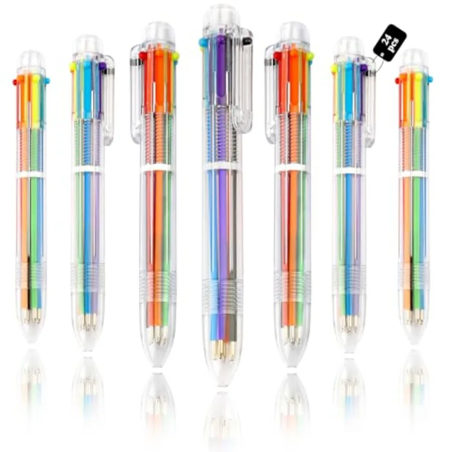 

Pack Multicolor Pen 0.5mm 6-in-1 Ballpoint Retractable Colored Pens for School Office Supplies Birthday Party Favors for Teens