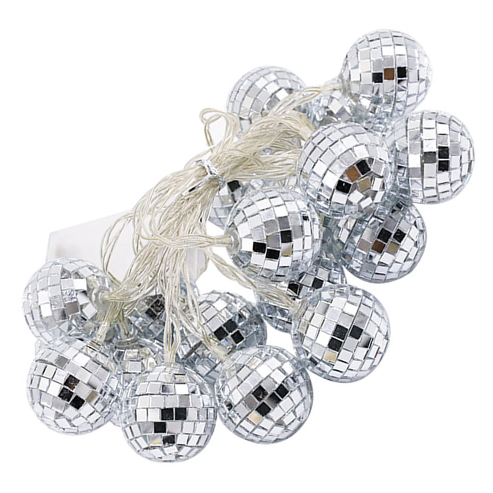 1 مجموعة Led ديسكو الكرة سلسلة أضواء، مرآة الكرة مصباح لشجرة عيد الميلاد ديكور حديقة المنزل، داخلي في الهواء الطلق مهرجان حفل زفاف